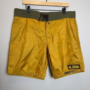 VTG Birdwell Beach Britches Mens 36 Yellow Board Shorts Swim Trunks California